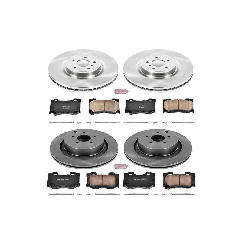KOE5823 Powerstop Brake Disc and Pad Kits 4-Wheel Set Front & Rear for Q50 Q60 gallery