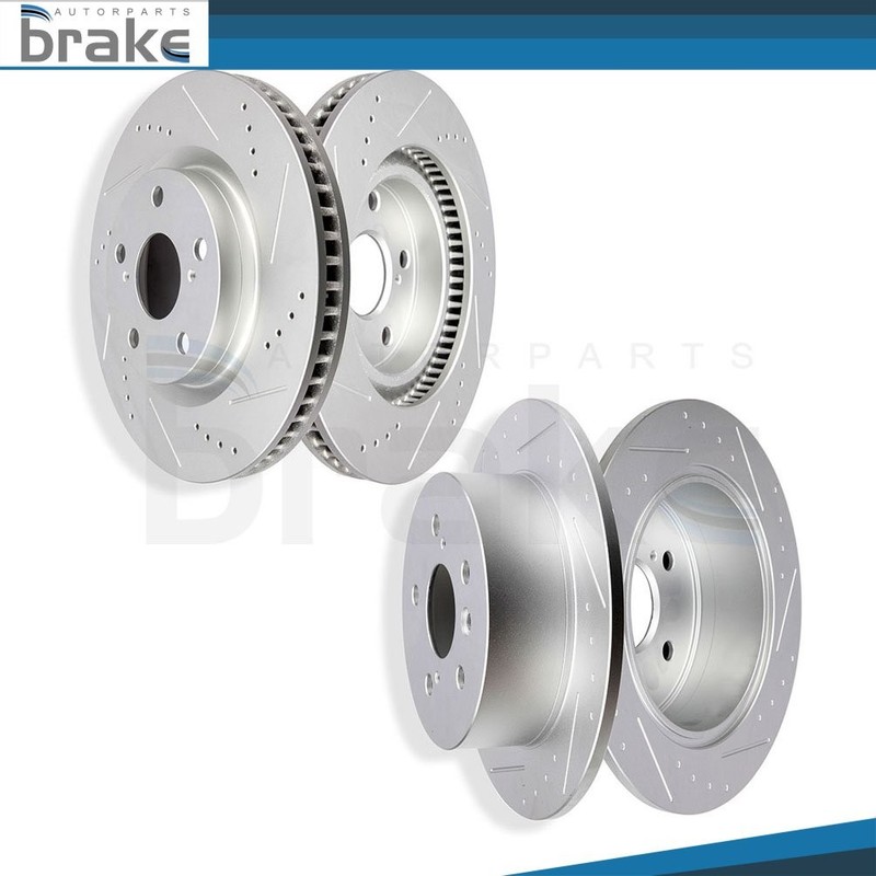 Front 296mm Rear 281mm Discs Brake Rotors For 2007 2008 2009-2012 Lexus ES350