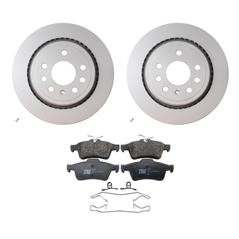 Hella Rear Rotors & TRW Pro Low-Met Disc Brake Pads Kit For 9-3X Turbocharged