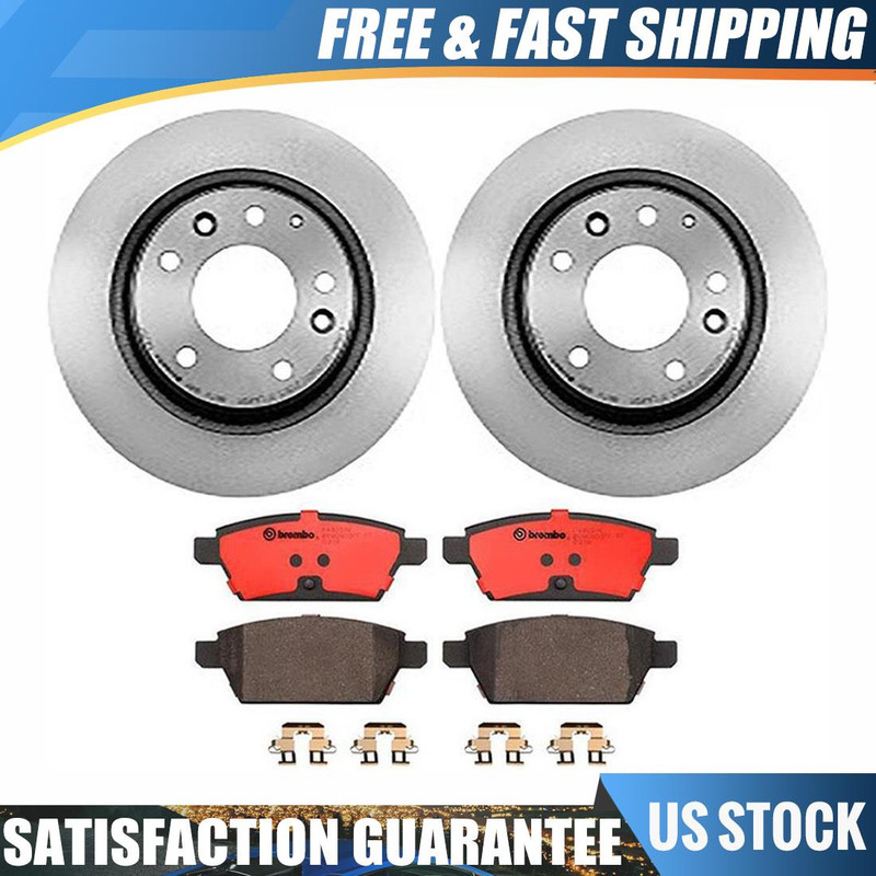 Rear Brembo Brake Rotors & Ceramic Brake Pads Set Set For 2006-2007 Mazda 6