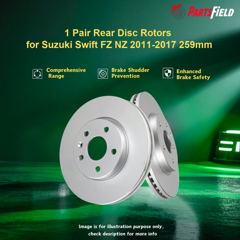 1 Pair Rear Disc Rotors for Suzuki Swift FZ NZ 2011-2017 259mm