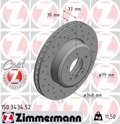 Zimmermann Front Disc Brake Rotor for BMW (150.3434.52)