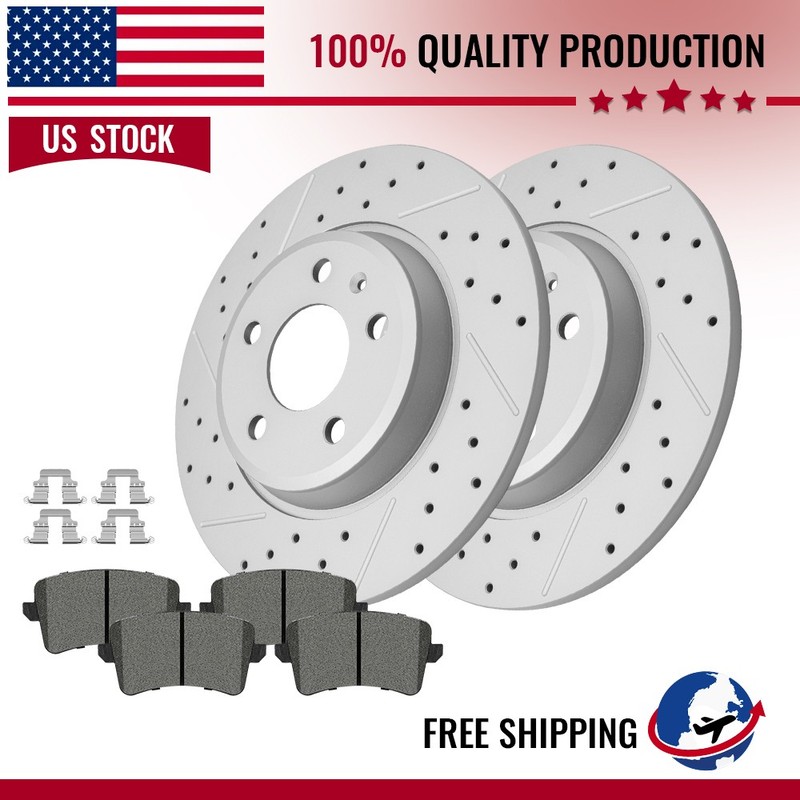 11.81″ Rear Disc Rotors + Ceramic Brake Pads For Audi Q5 A4 A5 Quattro Allroad