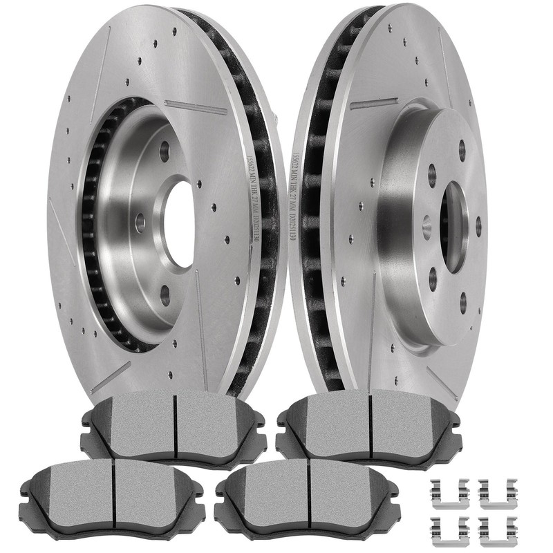 Front Drill Brake Rotors Ceramic Pads Fits GMC For Terrain 2010 – 2026 2017