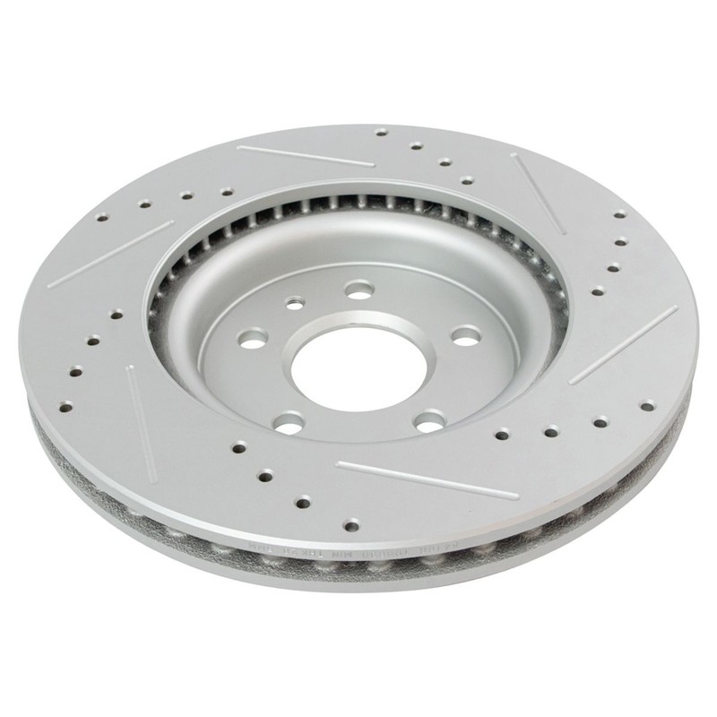 TRQ Performance Drilled Slotted Front Rear G-Coated Brake Rotor Set for Ford gallery