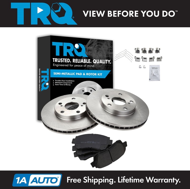 TRQ Front Posi Metallic Brake Pad & Rotor Kit for Camry w/ 15 Inch Wheels