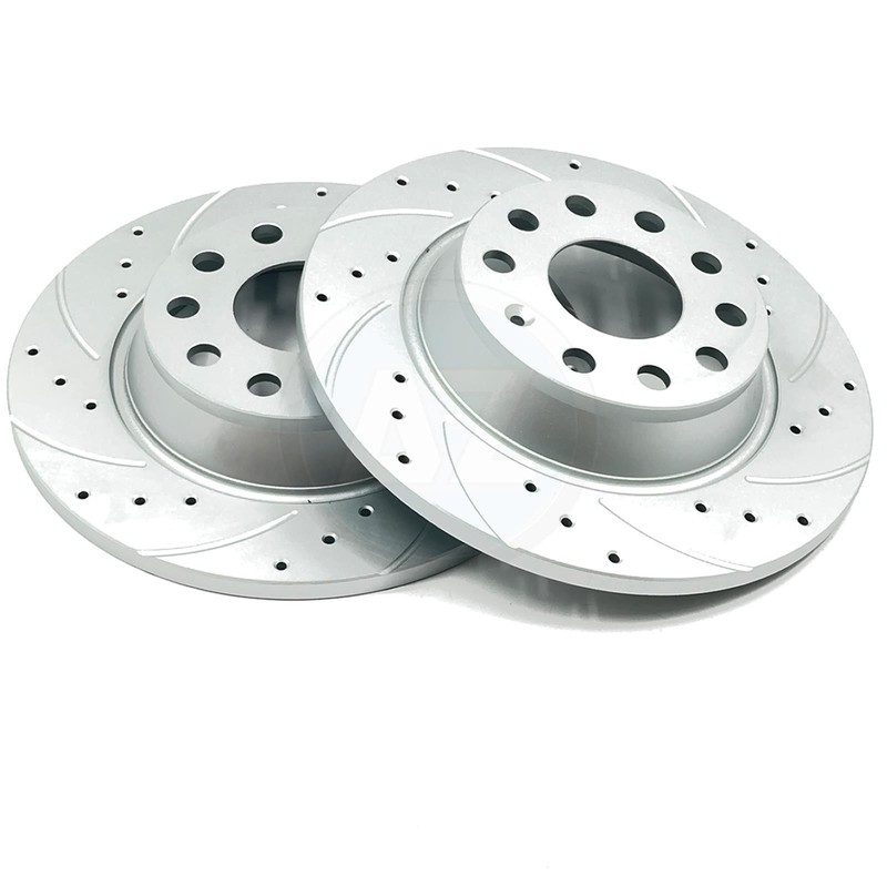 FOR VW T-ROC 1.0 TSI 2017- REAR CROSS DRILLED GROOVED BRAKE DISCS 272mm PAIR