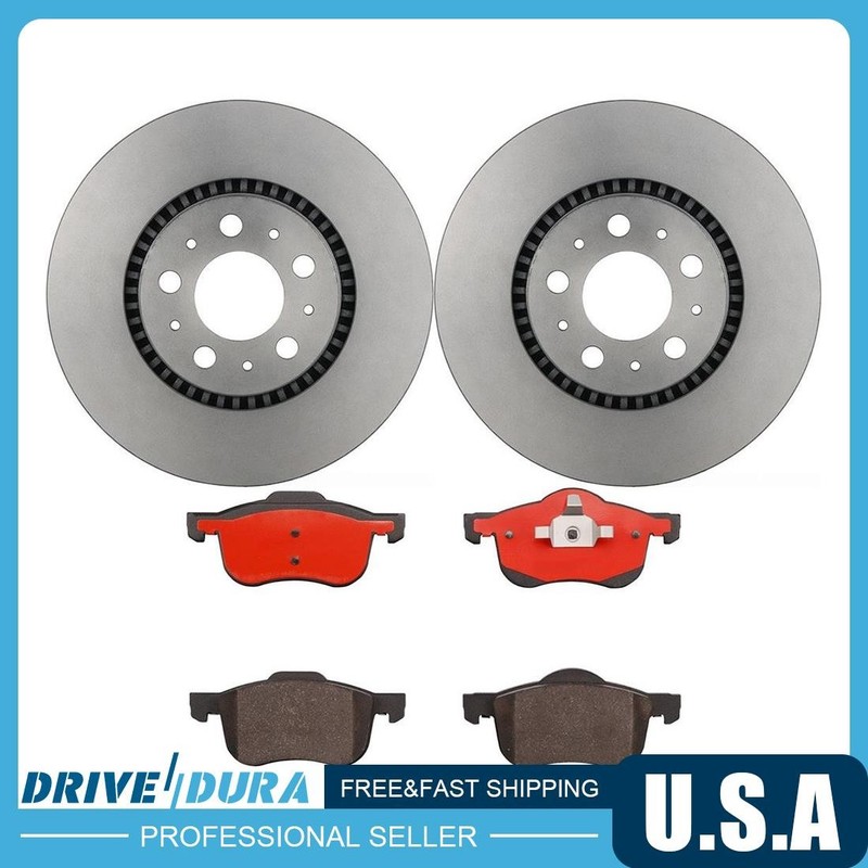 Brembo Front Disc Brake Rotors Ceramic Brake Pads for 2001-2009 Volvo S60