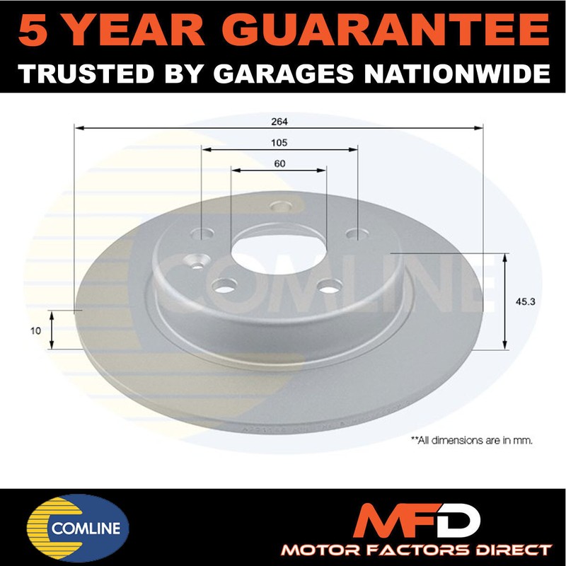 Fits Vauxhall Astra 2015- Opel Astra 2015- Comline Rear Brake Disc #2 13509119