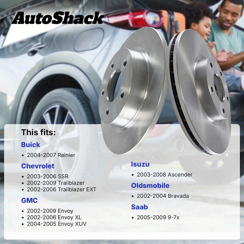 Rear Brake Rotors Pair for Chevrolet, Trailblazer 2002-2009 gallery