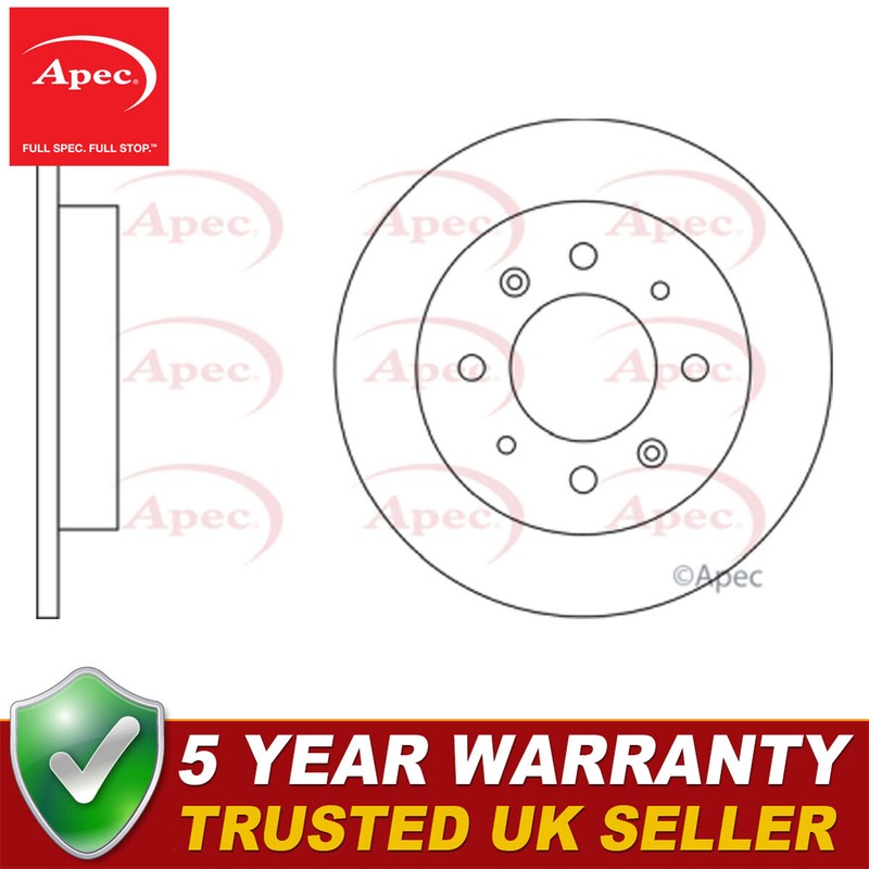 Apec Rear 1x Brake Disc Fits Kia Cerato 2004-2009 1.5 CRDi 1.6 2.0 584112F100