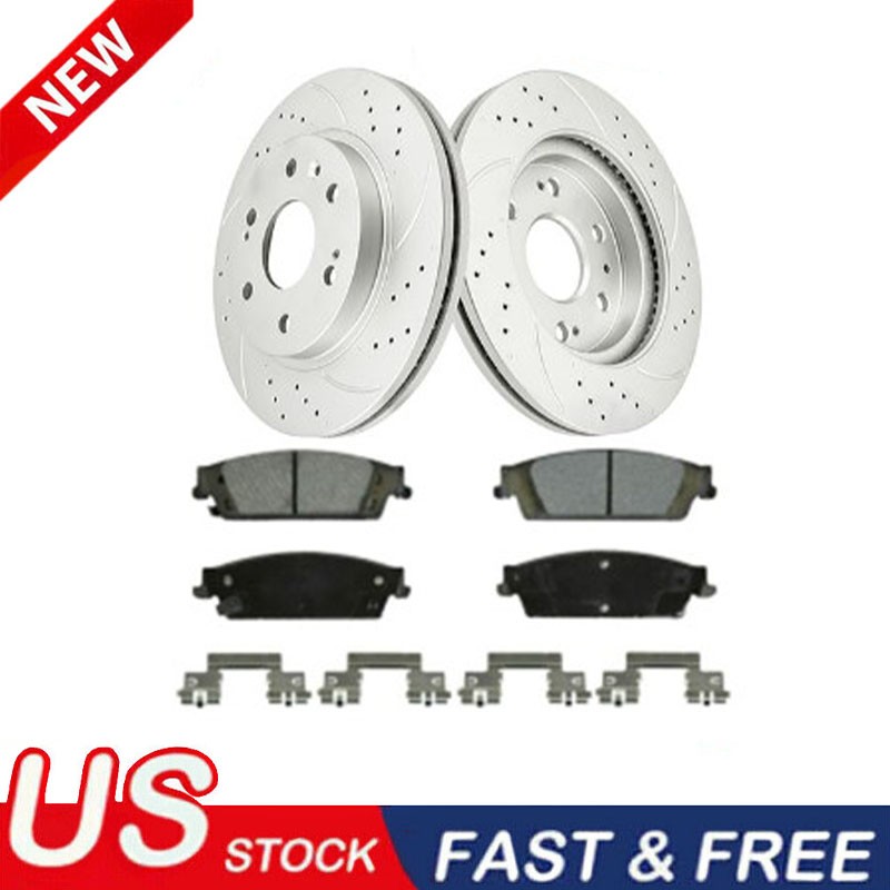 Rear Drilled Rotor + Ceramic Brake Pad for 2015 – 2020 GMC Yukon XL 5.3L 6.2L