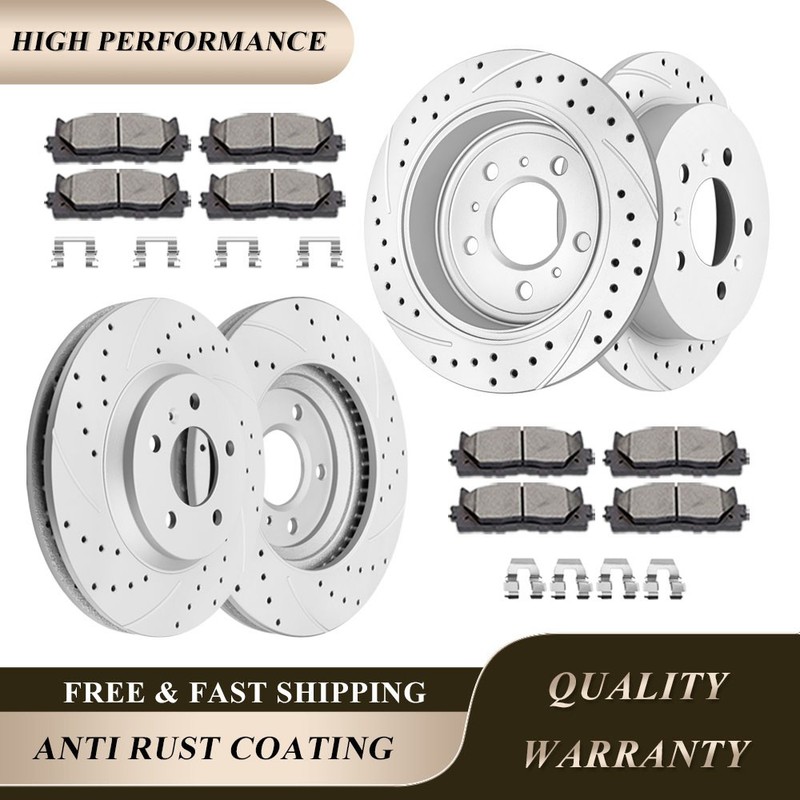 Front Rear Brakes Rotors Brakes Pads Kits Fit for 06-10 Chevy Impala Carlo Monte