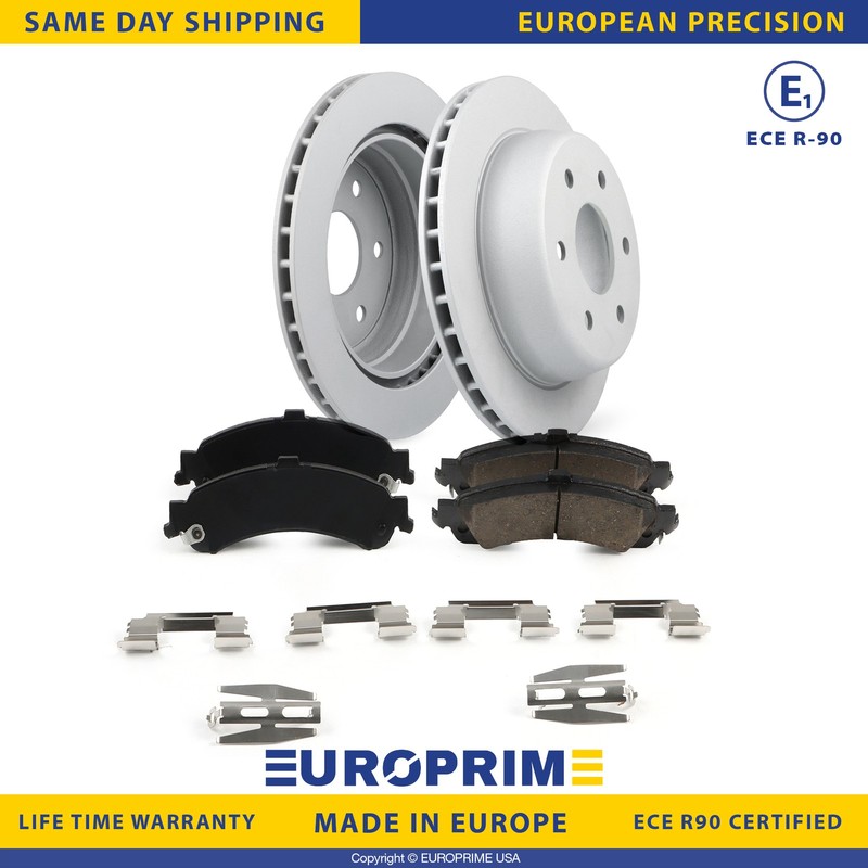 Rear Brake Disc Rotors & Ceramic Brake Pads for 2001-06 Chevy Silverado 1500