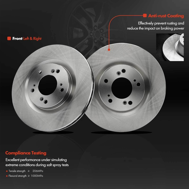 6x Front Disc Brake Rotor & Ceramic Brake Pad for Honda S2000 00-09 Convertible gallery