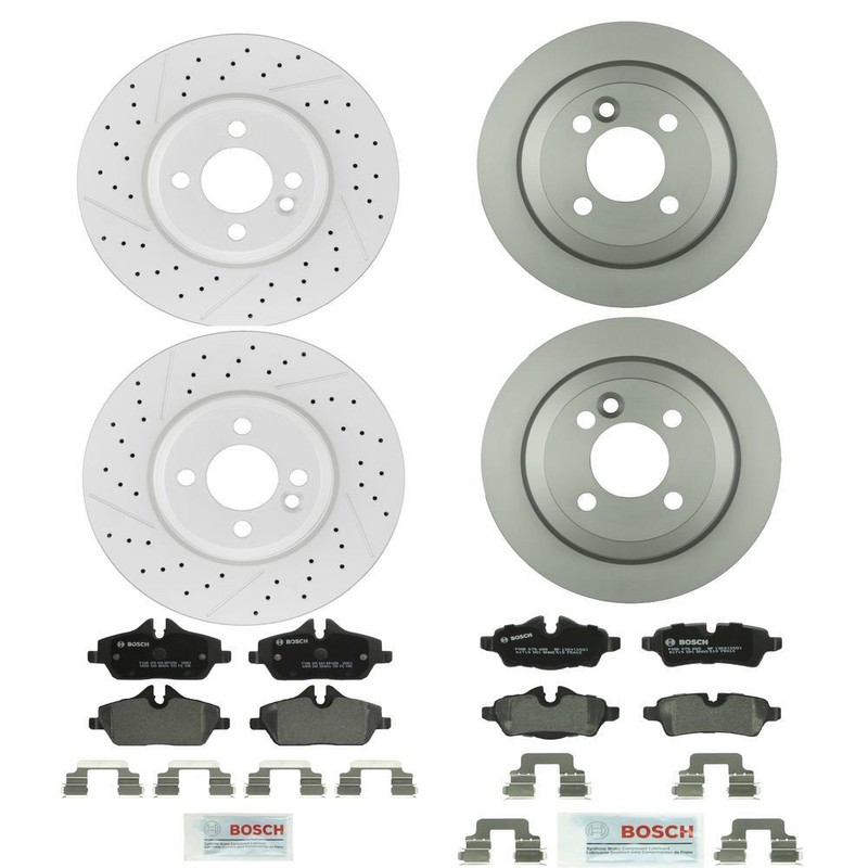 Bosch Disc Brake Pad and Rotor Kit Front and Rear 294mm/259mm For Mini Cooper