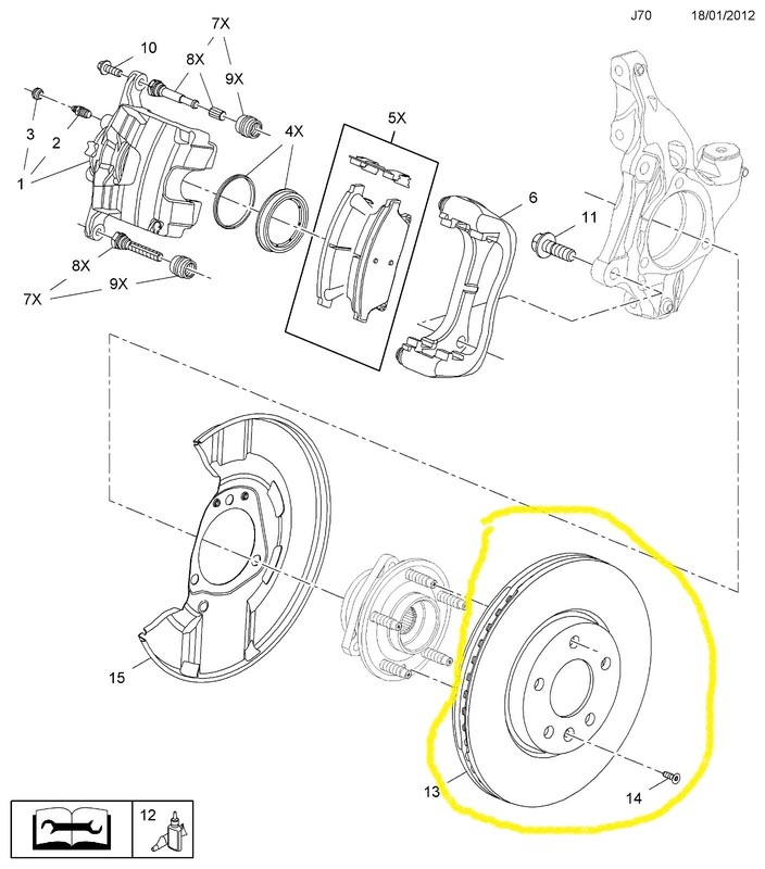 FRONT VENTILATED BRAKE DISC Opel Ampera 13503988
