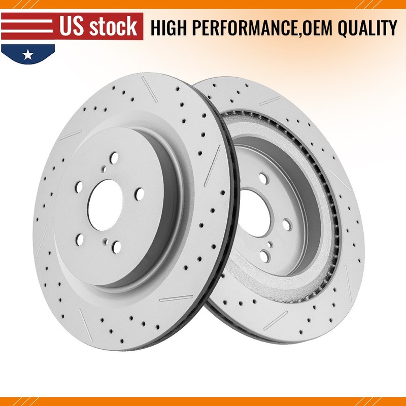 338mm Rear Brake Rotors Set for Toyota, Highlander 2020-2025 Lexus RX350 RX350h