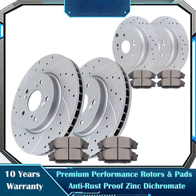 Front Rear Brake Disc Rotors and Ceramic Pads Kit for 10-16 Honda CR-V Acura RDX