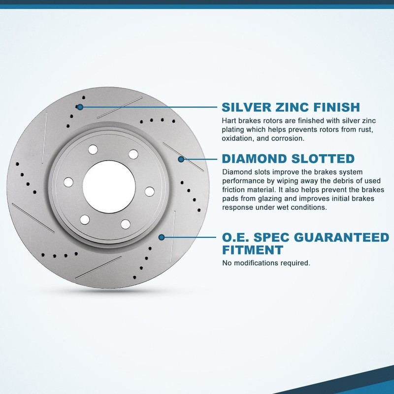 Fits Ford Escape 2013 - 2016 Slot Front & Rear Brake Discs Rotors + Ceramic pads gallery
