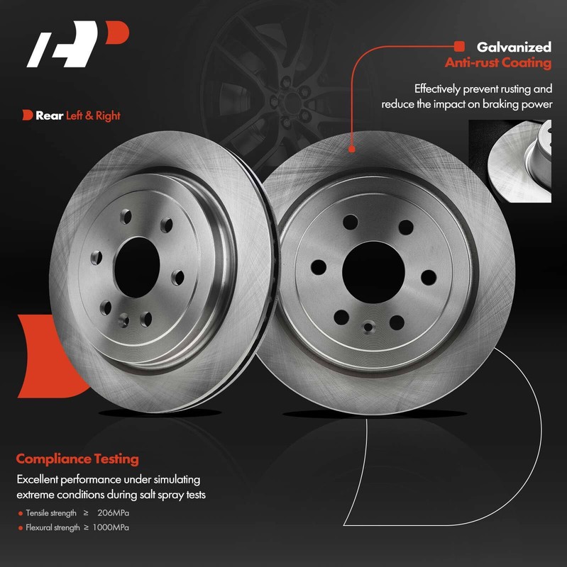 A-Premium Rear Disc Brake Rotors for Cadillac SRX 2010-2016 Saab 9-4X 2011 315mm gallery