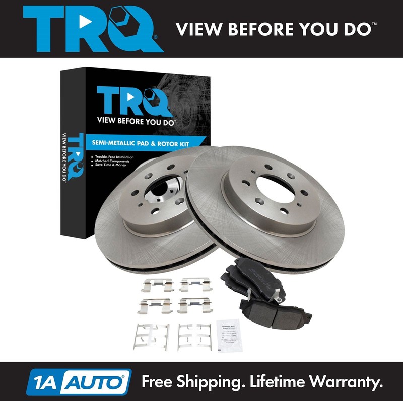 TRQ Front Brake Pad & Rotor Kit Semi-Metallic Fits 1992-1993 Acura Integra