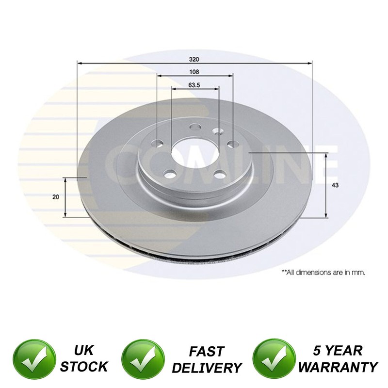 Brake Disc Rear SJR Fits Volvo XC90 2014- XC60 2017- V90 2016- #1