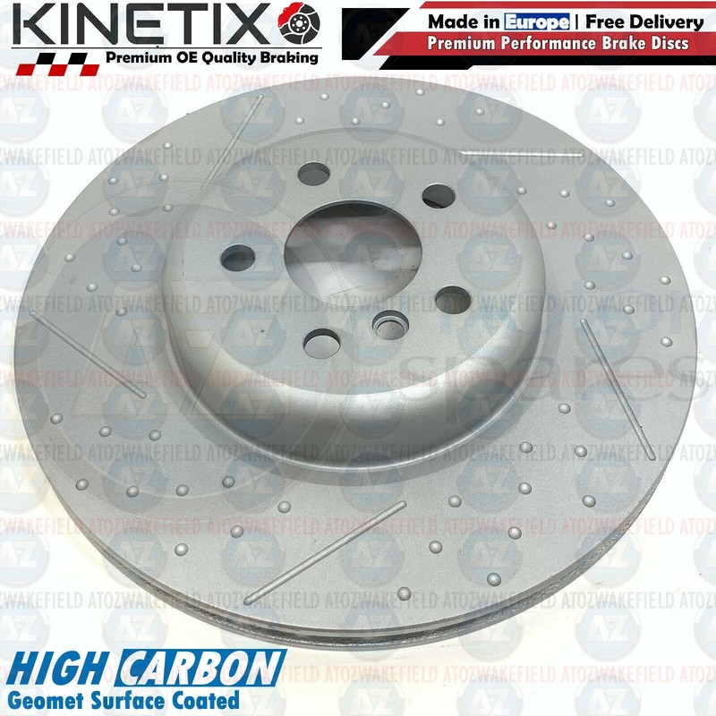 FOR BMW 3 SERIES G20 M340i KINETIX DIMPLED & GROOVED REAR BRAKE DISCS PAIR 345mm gallery