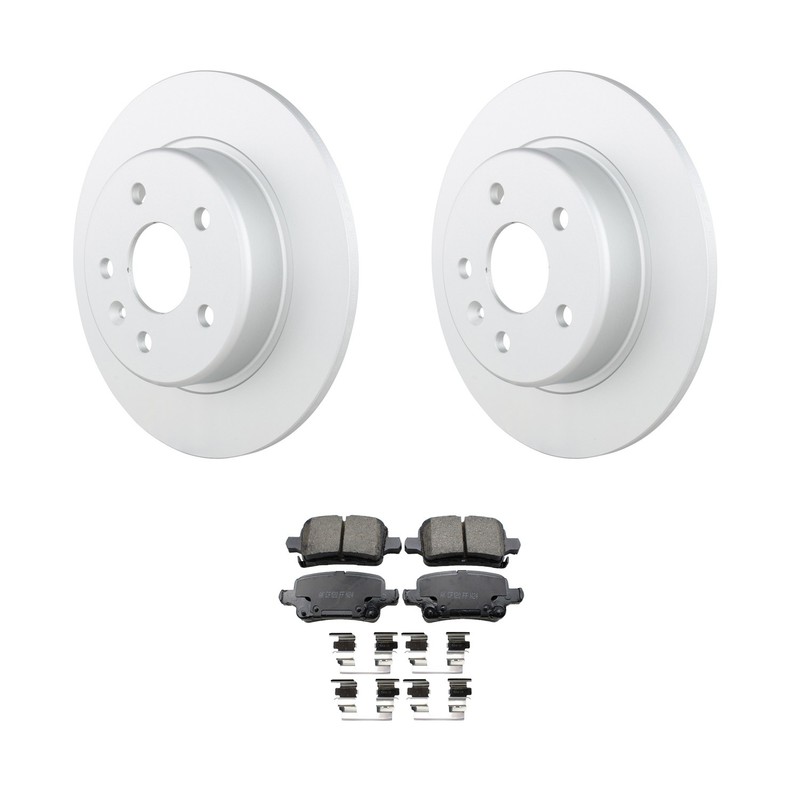 Bosch QuietCast Rear Rotors Akebono ProACT Ceramic Disc Brake Pad Kit For Volt