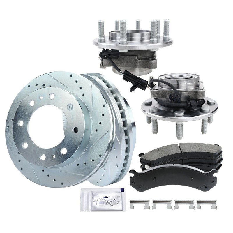 2-Wheel Set Brake Disc and Pad Kits Front for Chevy GMC Sierra 3500 Classic 2007