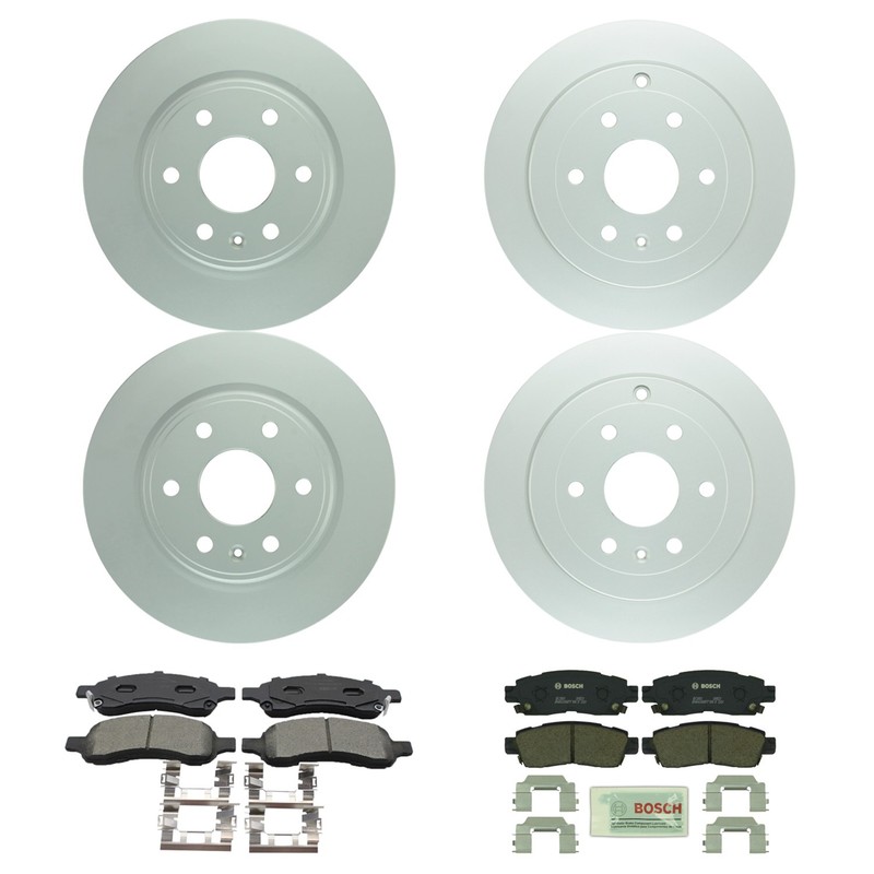 Bosch Quietcast Front Rear Rotors Ceramic Disc Brake Pad Kit For Acadia Traverse