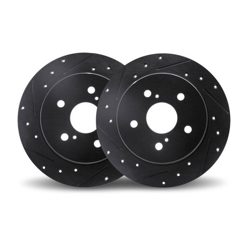 For Lincoln Zephyr 2006 Rotor Set | Black | Drilled And Slotted gallery