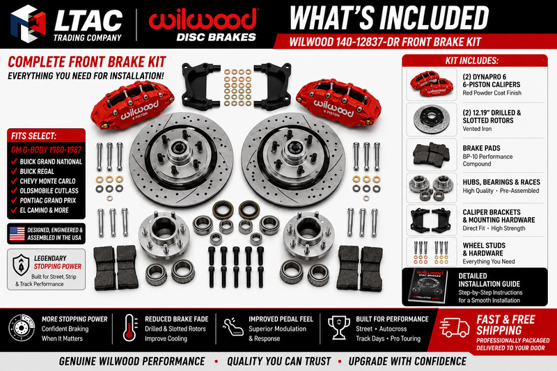 WILWOOD 140-12837-DR Front Brake Kit 1980-1987 GM G-Body Dynapro 6 Piston Red gallery