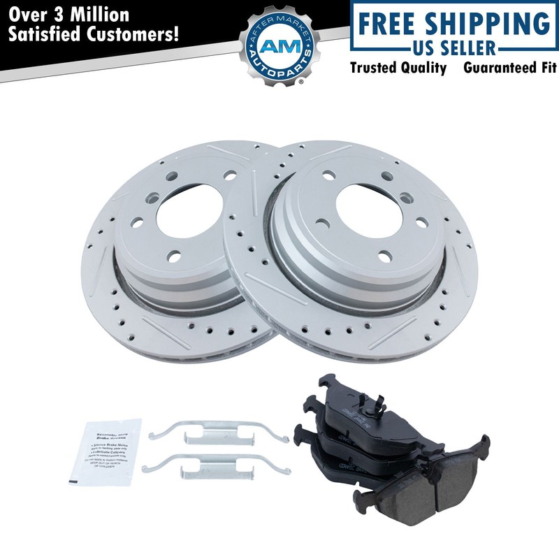 Rear Ceramic Brake Pad & Vented Performance Rotor Kit for BMW E39 5 Series