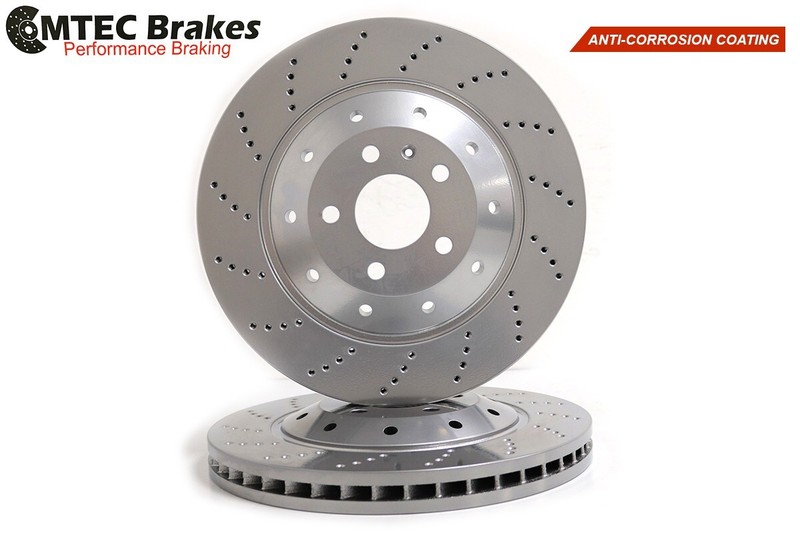 Coated Front Brake Discs For Audi RS4 4.2 FSI Quattro 12-16 Drilled Only