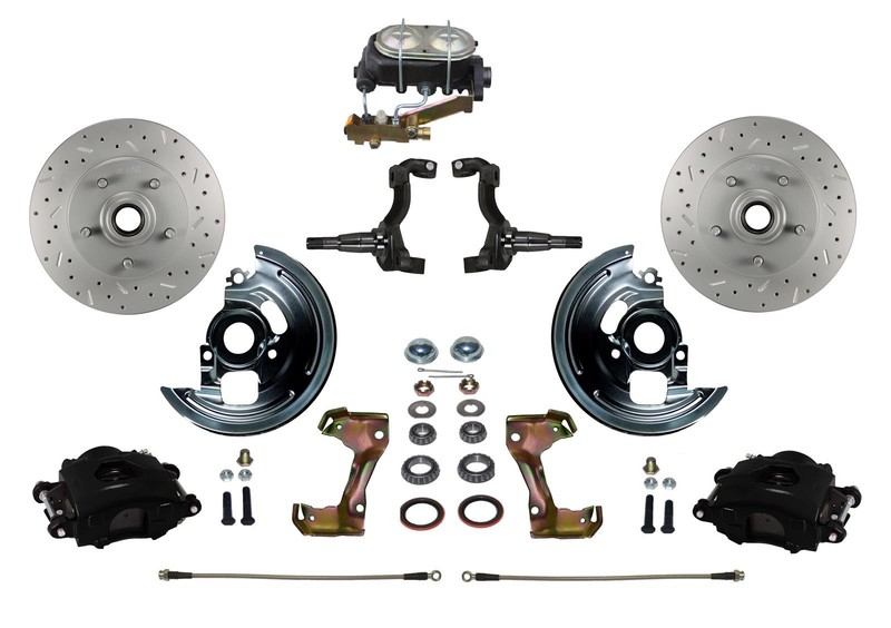 Leed Brakes BFC1002-3A1X Disc Brake Kit Front Conversion Manual Cross-Drilled