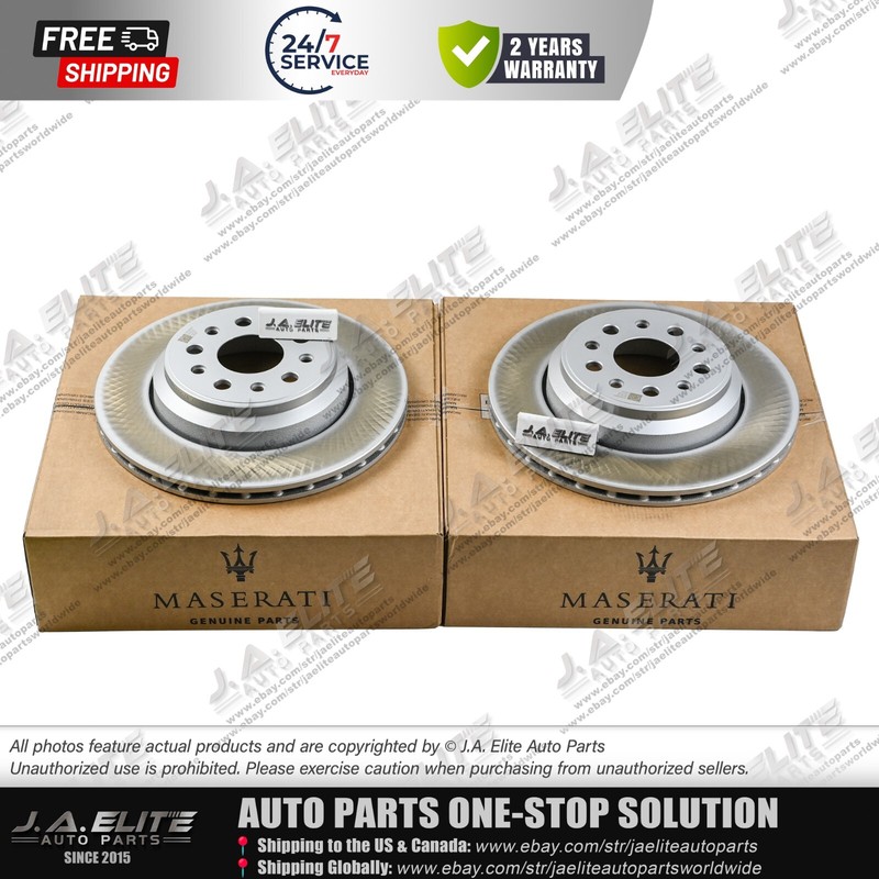4pcs Front & Rear Brake Rotor Without Holes fit Maserati Ghibli Quattroporte -16 gallery