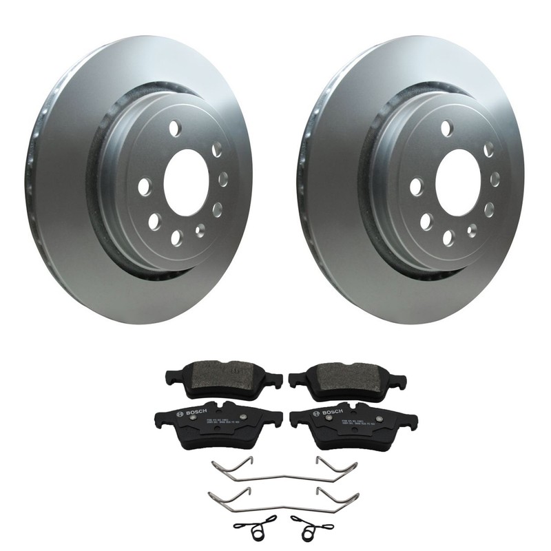 Hella Rear Rotors Bosch QuietCast Semi-Met Disc Brake Pad Kit For Saab 9-3 Turbo
