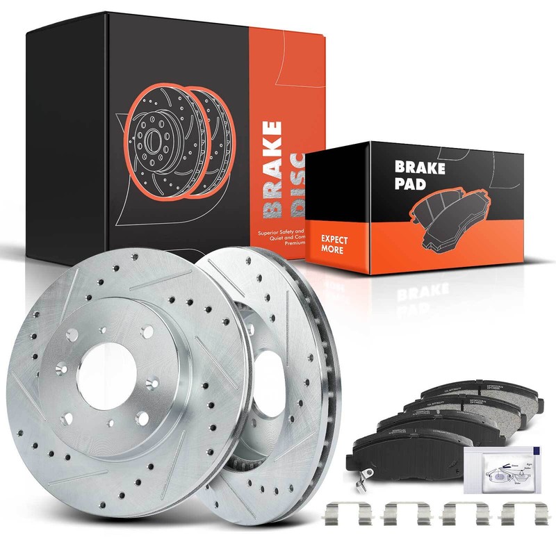 Front Drilled Rotors & Ceramic Brake Pads for Honda Accord 1998-2002 2.3L 260mm