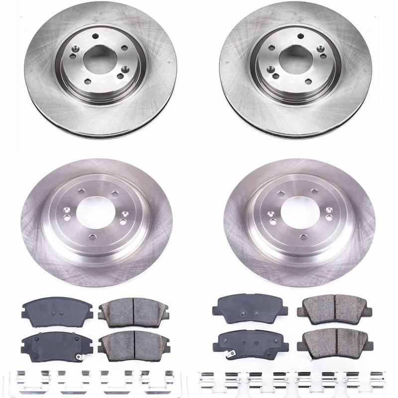 KOE8003 Powerstop Brake Disc and Pad Kits 4-Wheel Set Front & Rear for Sportage gallery