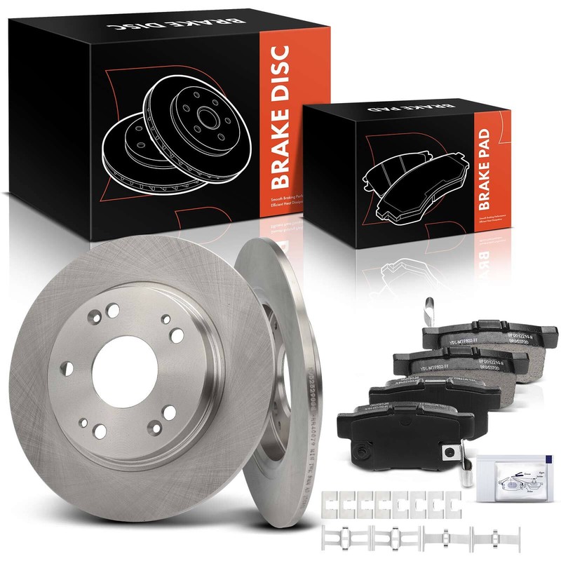 Rear Left & Right Disc Brake Rotors + Brake Pads for Honda CR-Z 2011-2015 1.5L