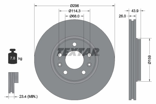 2X 92195603 Textar Brake Disc for Renault, Renault (DFAC), Samsung