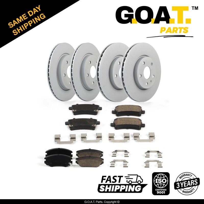 Front & Rear Rotors + Ceramic Disc Brake Pad Kit for 2014-2020 Chevrolet Impala