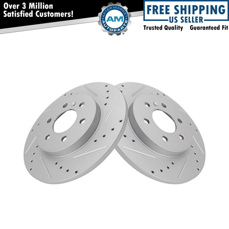 Rear Performance Drilled & Slotted G-Coated Rotor Pair for GM SUV