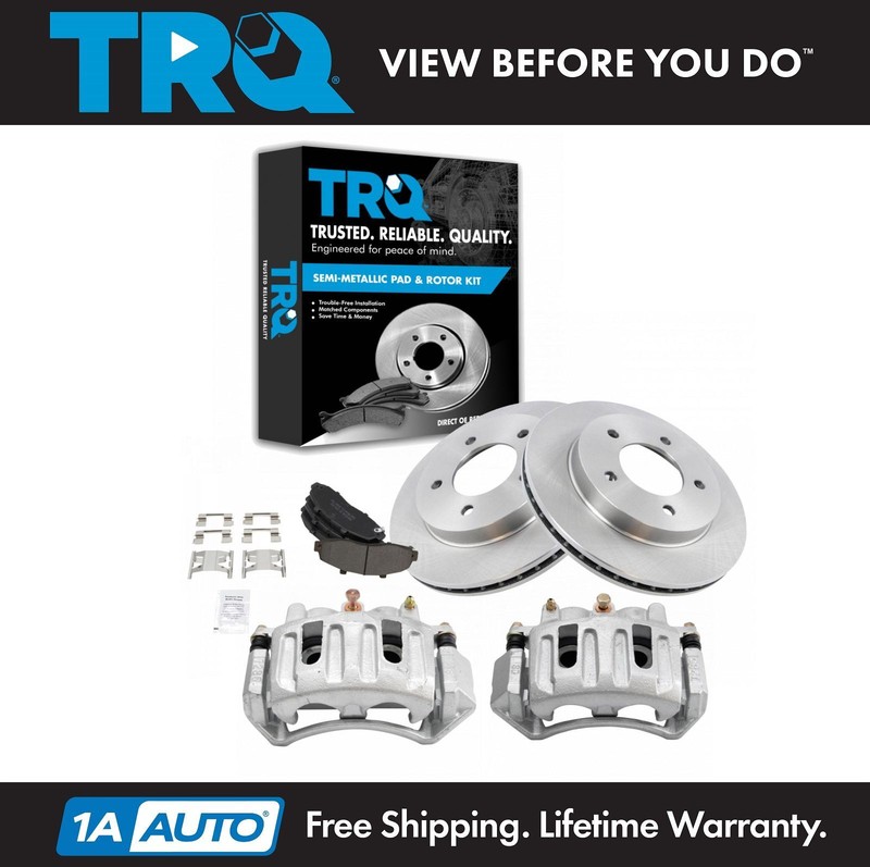 TRQ Front Semi-Metallic Disc Brake Pad & Rotor Kit Set for F-150 5 Lug Wheels
