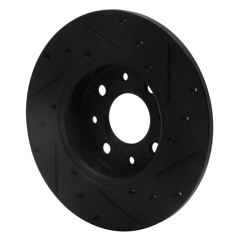 For Fiat 500 13-19 eLINE Drilled & Slotted 1-Piece Rear Driver Side Brake Rotor gallery