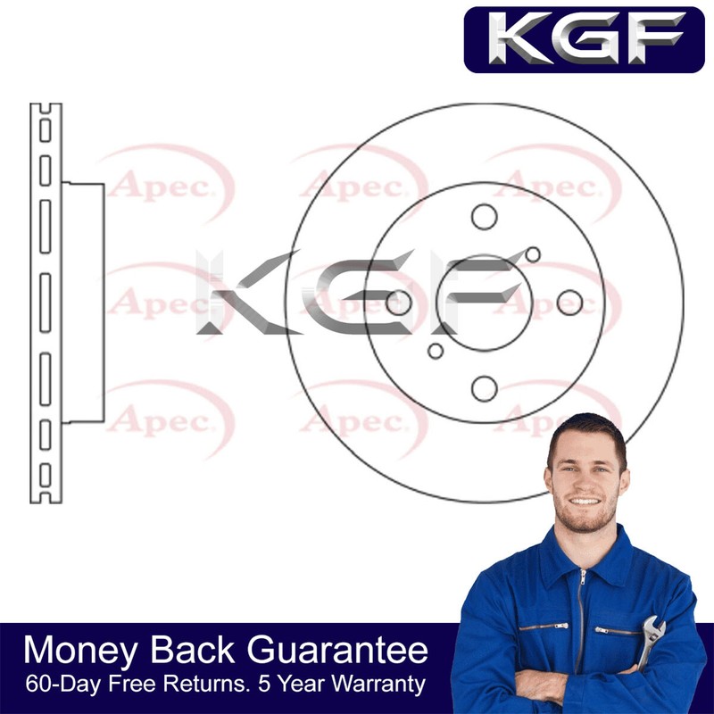 KGF Front Brake Disc Fits Toyota Yaris 1999-2005 1.0 1.3 1.4 D 435120D010