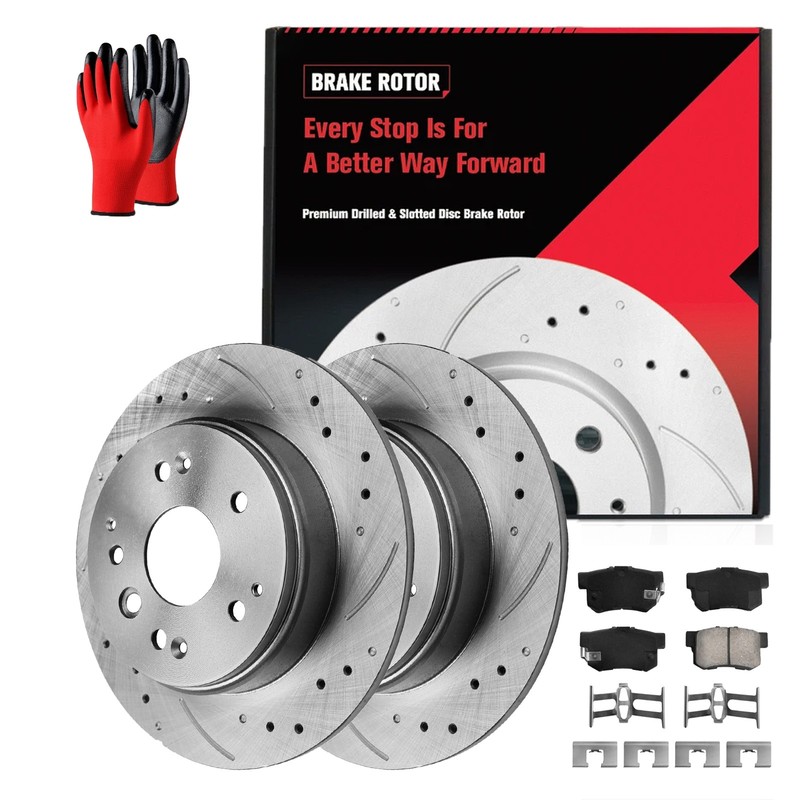 282mm Rear Disc Rotors + Ceramic Brake Pads for 2004 – 2008 Acura TL 3.2L 3.5L