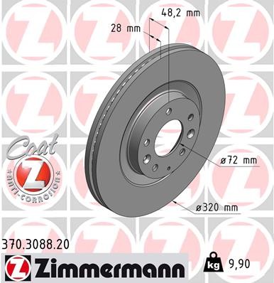 Zimmermann 370.3088.20 Brake Disc for Mazda