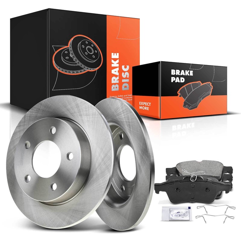 2x Rear Disc Brake Rotors & 4x Ceramic Brake Pads for Mazda 3 2005 2006-2013 L4